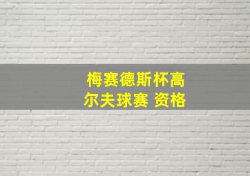 梅赛德斯杯高尔夫球赛 资格